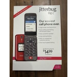 Lively Jitterbug Flip2 Flip Cell Phone for Seniors - Red Open Box